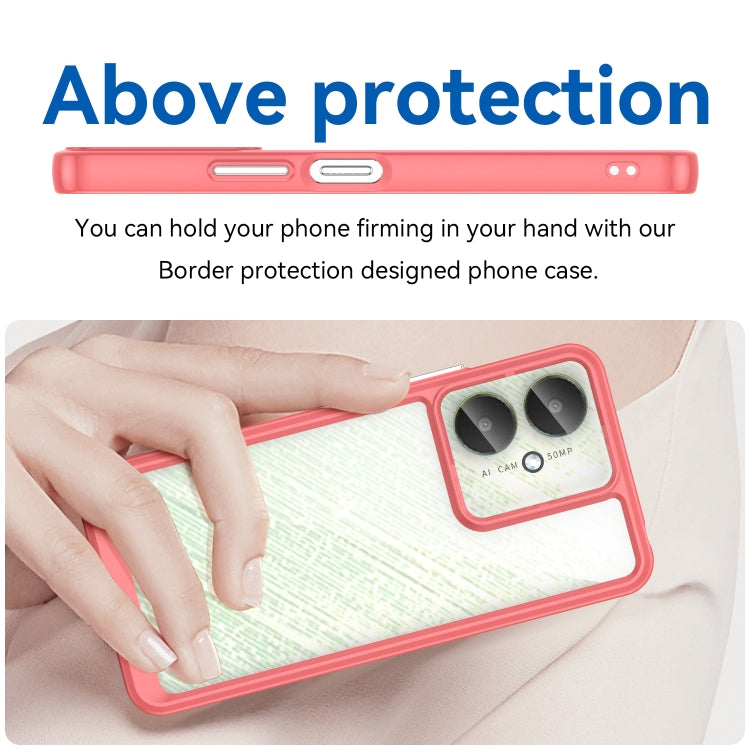 For Xiaomi Redmi 13R 5G Colorful Series Acrylic Hybrid TPU Phone Case(Red) - 13R Cases by PMC TechLife | Online Shopping South Africa | PMC TechLife | Buy Now Pay Later Mobicred