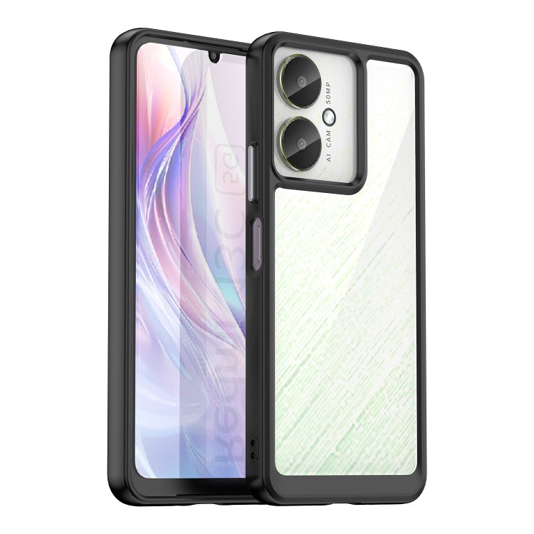 For Xiaomi Redmi 13R 5G Colorful Series Acrylic Hybrid TPU Phone Case(Black) - 13R Cases by PMC TechLife | Online Shopping South Africa | PMC TechLife | Buy Now Pay Later Mobicred