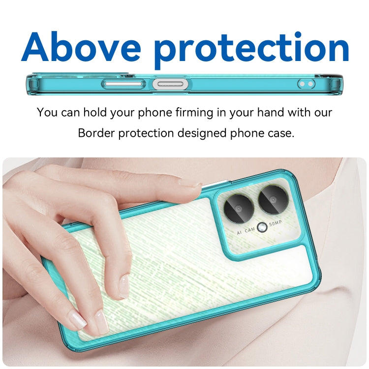 For Xiaomi Redmi 13C 5G Colorful Series Acrylic Hybrid TPU Phone Case(Transparent Blue) - 13C Cases by PMC TechLife | Online Shopping South Africa | PMC TechLife