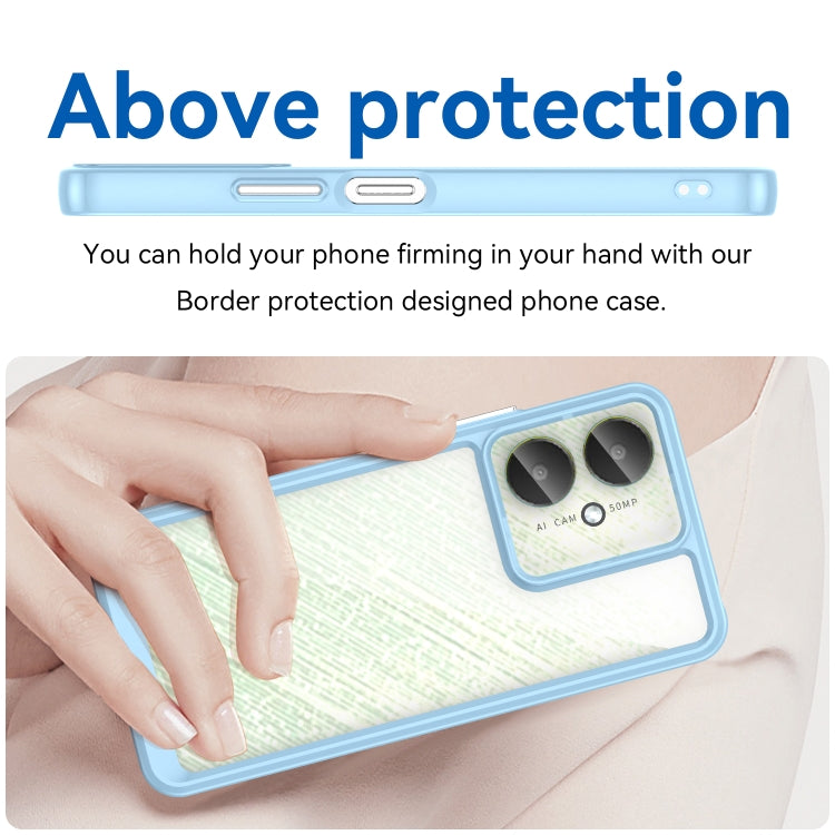 For Xiaomi Redmi 13C 5G Colorful Series Acrylic Hybrid TPU Phone Case(Blue) - 13C Cases by PMC TechLife | Online Shopping South Africa | PMC TechLife | Buy Now Pay Later Mobicred