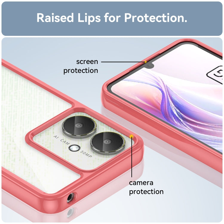 For Xiaomi Redmi 13C 5G Colorful Series Acrylic Hybrid TPU Phone Case(Red) - Xiaomi Cases by PMC TechLife | Online Shopping South Africa | PMC TechLife | Buy Now Pay Later Mobicred