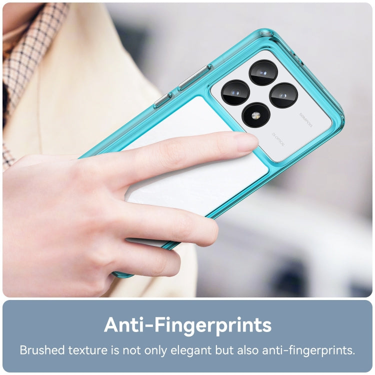 For Xiaomi Redmi K70 Colorful Series Acrylic Hybrid TPU Phone Case(Transparent Blue) - K70 Cases by PMC TechLife | Online Shopping South Africa | PMC TechLife | Buy Now Pay Later Mobicred