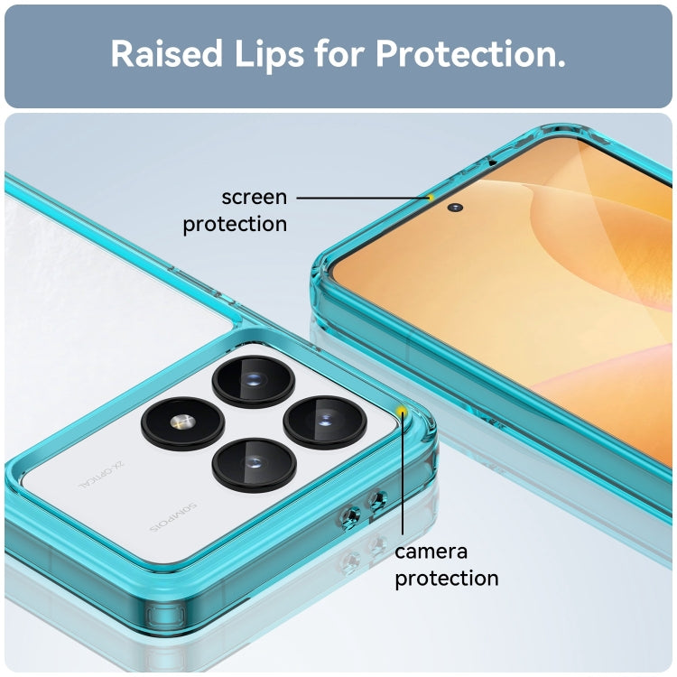 For Xiaomi Redmi K70 Colorful Series Acrylic Hybrid TPU Phone Case(Transparent Blue) - K70 Cases by PMC TechLife | Online Shopping South Africa | PMC TechLife | Buy Now Pay Later Mobicred