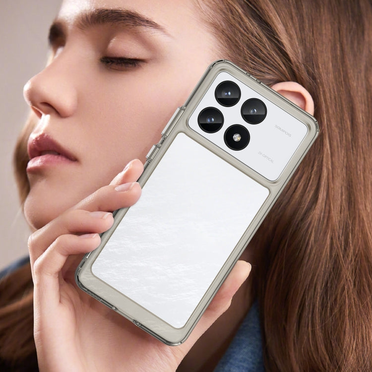 For Xiaomi Redmi K70 Colorful Series Acrylic Hybrid TPU Phone Case(Transparent Grey) - K70 Cases by PMC TechLife | Online Shopping South Africa | PMC TechLife | Buy Now Pay Later Mobicred