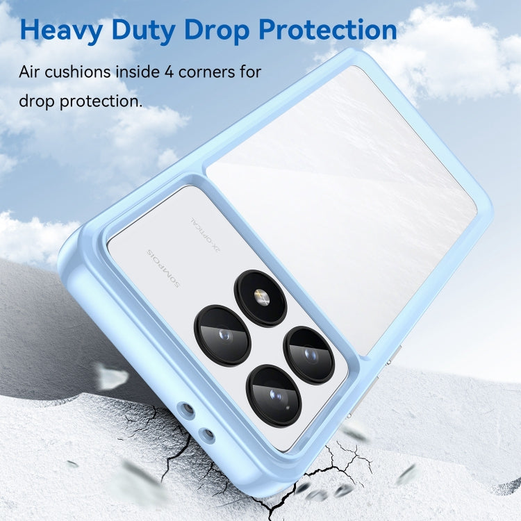 For Xiaomi Redmi K70 Colorful Series Acrylic Hybrid TPU Phone Case(Blue) - K70 Cases by PMC TechLife | Online Shopping South Africa | PMC TechLife | Buy Now Pay Later Mobicred