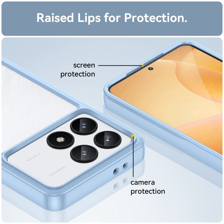 For Xiaomi Redmi K70 Colorful Series Acrylic Hybrid TPU Phone Case(Blue) - K70 Cases by PMC TechLife | Online Shopping South Africa | PMC TechLife | Buy Now Pay Later Mobicred