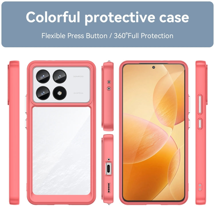 For Xiaomi Redmi K70 Colorful Series Acrylic Hybrid TPU Phone Case(Red) - K70 Cases by PMC TechLife | Online Shopping South Africa | PMC TechLife | Buy Now Pay Later Mobicred
