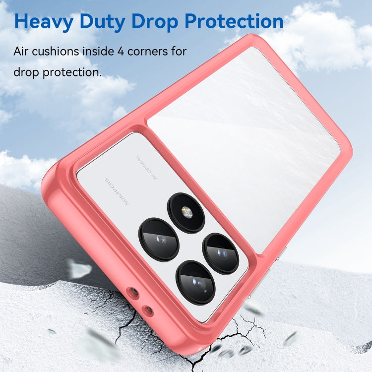 For Xiaomi Redmi K70 Colorful Series Acrylic Hybrid TPU Phone Case(Red) - K70 Cases by PMC TechLife | Online Shopping South Africa | PMC TechLife | Buy Now Pay Later Mobicred