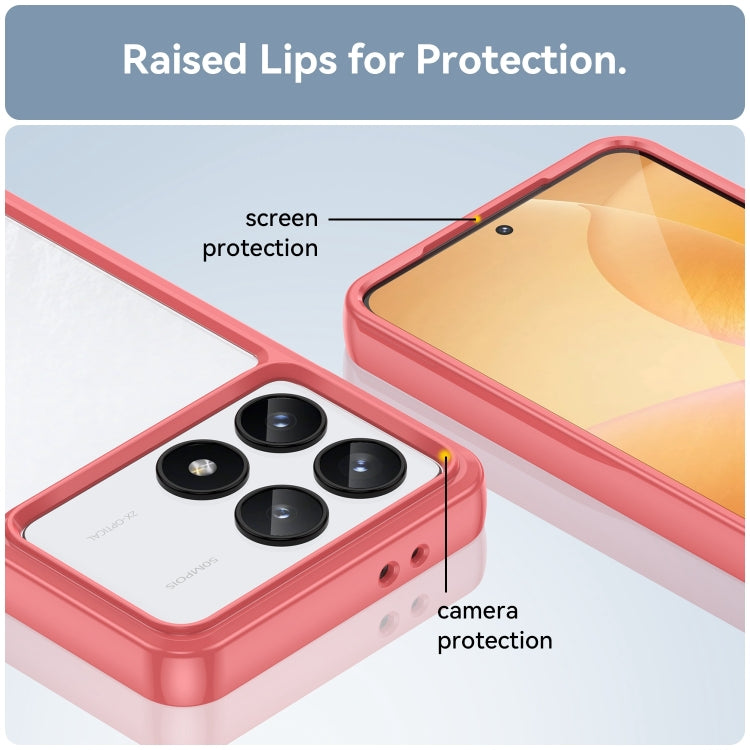 For Xiaomi Redmi K70 Colorful Series Acrylic Hybrid TPU Phone Case(Red) - K70 Cases by PMC TechLife | Online Shopping South Africa | PMC TechLife | Buy Now Pay Later Mobicred