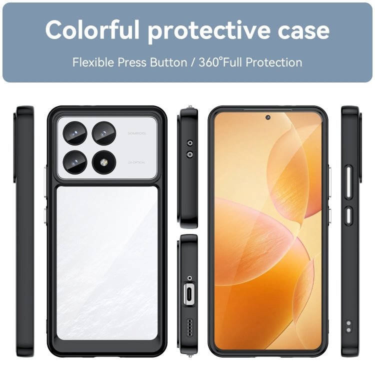 For Xiaomi Redmi K70 Colorful Series Acrylic Hybrid TPU Phone Case(Black) - Xiaomi Cases by PMC Jewellery | Online Shopping South Africa | PMC Jewellery | Buy Now Pay Later Mobicred