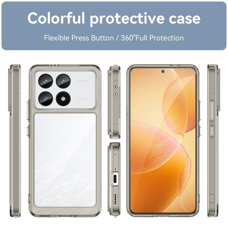 For Xiaomi Redmi K70 Pro Colorful Series Acrylic Hybrid TPU Phone Case(Transparent Grey) - free shipping - PMC TechLife - Order now!