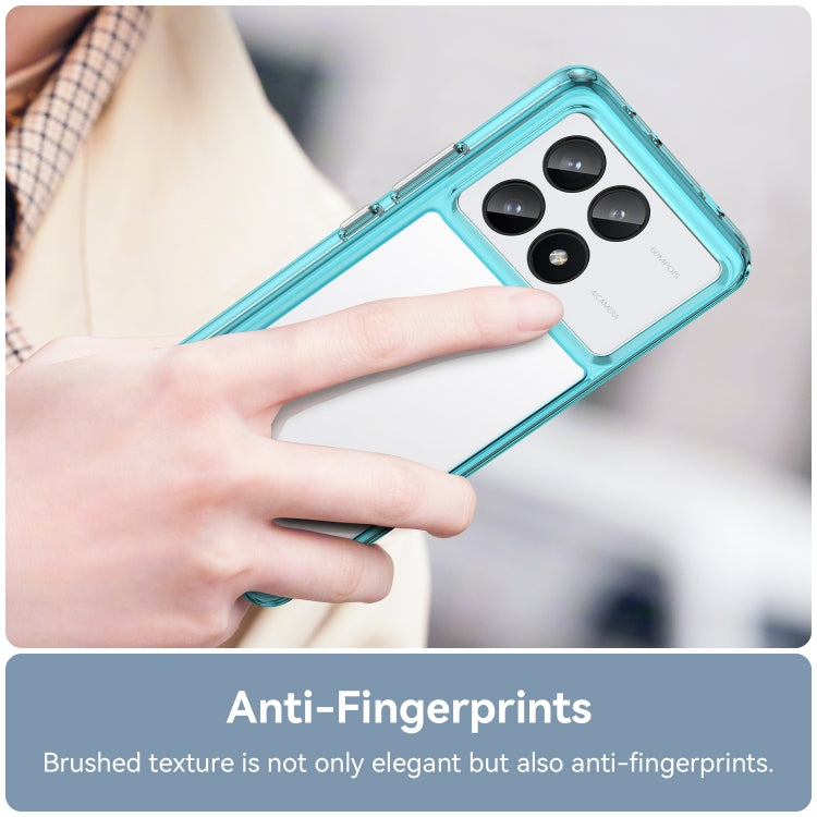 For Xiaomi Redmi K70E Colorful Series Acrylic Hybrid TPU Phone Case(Transparent Blue) - K70E Cases by PMC TechLife | Online Shopping South Africa | PMC TechLife | Buy Now Pay Later Mobicred