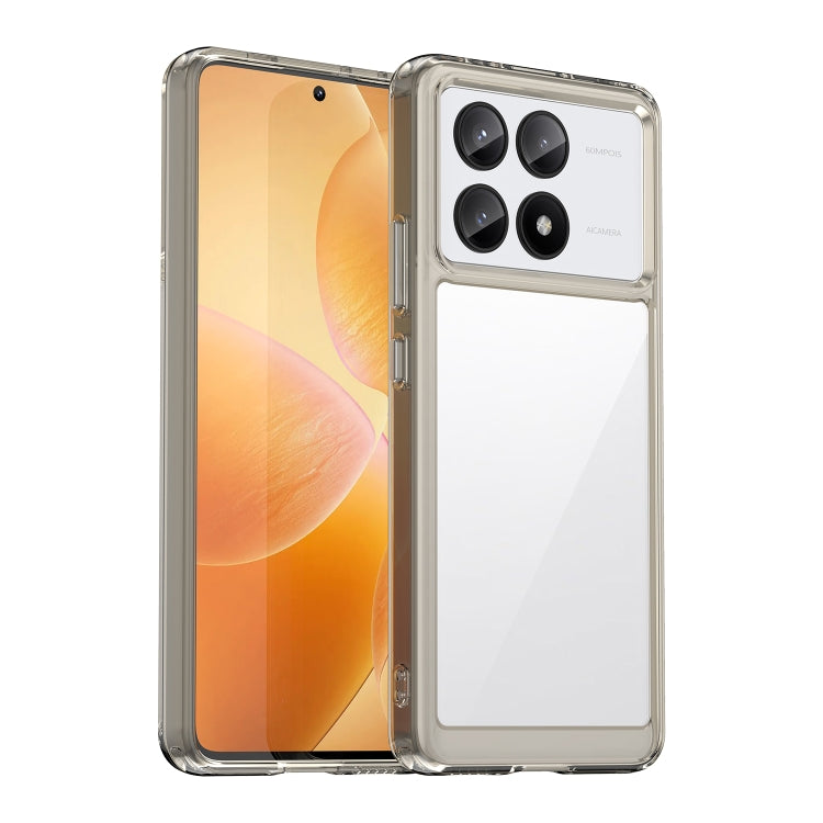 For Xiaomi Redmi K70E Colorful Series Acrylic Hybrid TPU Phone Case(Transparent Grey) - K70E Cases by PMC TechLife | Online Shopping South Africa | PMC TechLife | Buy Now Pay Later Mobicred