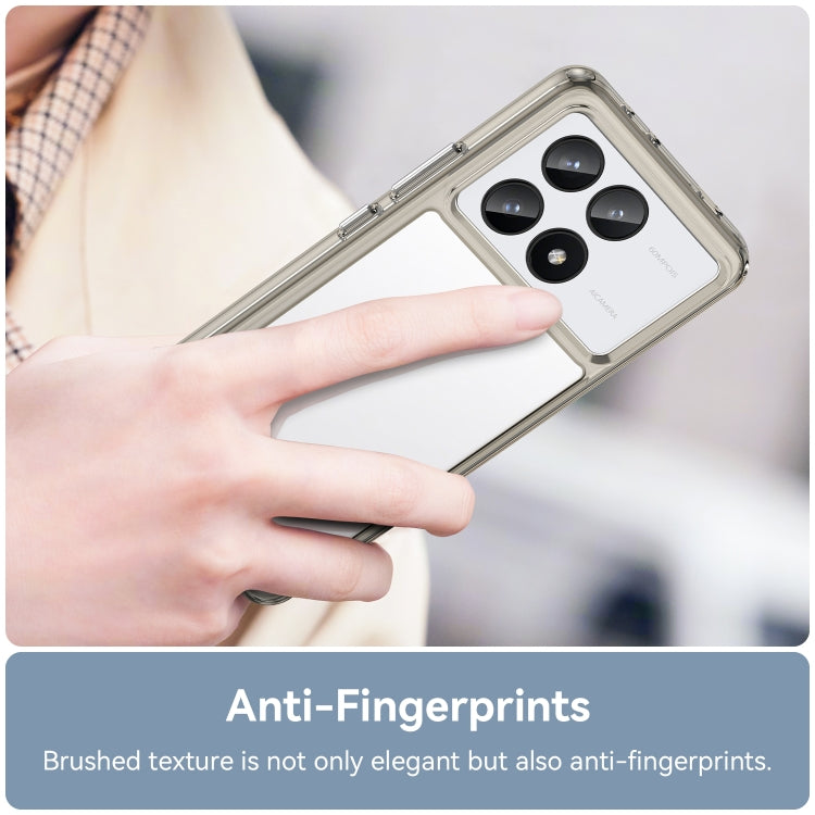 For Xiaomi Redmi K70E Colorful Series Acrylic Hybrid TPU Phone Case(Transparent Grey) - K70E Cases by PMC TechLife | Online Shopping South Africa | PMC TechLife | Buy Now Pay Later Mobicred