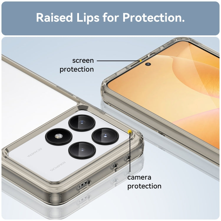 For Xiaomi Redmi K70E Colorful Series Acrylic Hybrid TPU Phone Case(Transparent Grey) - K70E Cases by PMC TechLife | Online Shopping South Africa | PMC TechLife | Buy Now Pay Later Mobicred