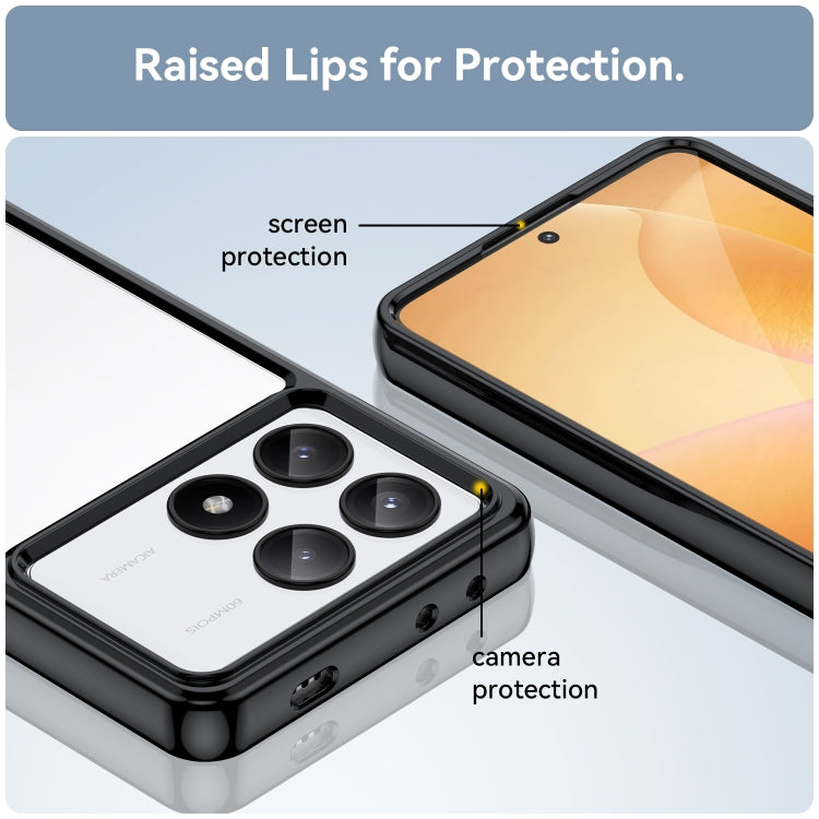 For Xiaomi Redmi K70E Colorful Series Acrylic Hybrid TPU Phone Case(Black) - K70E Cases by PMC TechLife | Online Shopping South Africa | PMC TechLife