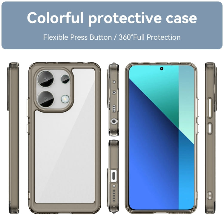 For Xiaomi Redmi Note 13 4G Global Colorful Series Acrylic Hybrid TPU Phone Case(Transparent Grey) - Note 13 Cases by PMC TechLife | Online Shopping South Africa | PMC TechLife | Buy Now Pay Later Mobicred