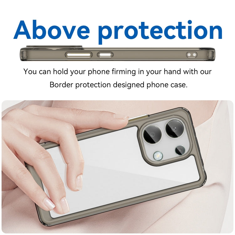 For Xiaomi Redmi Note 13 4G Global Colorful Series Acrylic Hybrid TPU Phone Case(Transparent Grey) - Note 13 Cases by PMC TechLife | Online Shopping South Africa | PMC TechLife | Buy Now Pay Later Mobicred