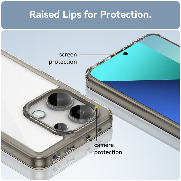 For Xiaomi Redmi Note 13 4G Global Colorful Series Acrylic Hybrid TPU Phone Case(Transparent Grey) - Note 13 Cases by PMC TechLife | Online Shopping South Africa | PMC TechLife | Buy Now Pay Later Mobicred