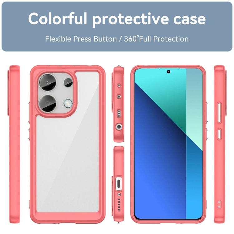 For Xiaomi Redmi Note 13 4G Global Colorful Series Acrylic Hybrid TPU Phone Case(Red) - Note 13 Cases by PMC TechLife | Online Shopping South Africa | PMC TechLife | Buy Now Pay Later Mobicred