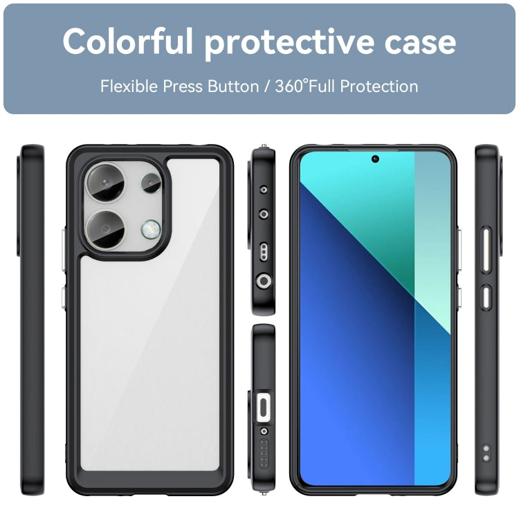 For Xiaomi Redmi Note 13 4G Global Colorful Series Acrylic Hybrid TPU Phone Case(Black) - Note 13 Cases by PMC TechLife | Online Shopping South Africa | PMC TechLife | Buy Now Pay Later Mobicred