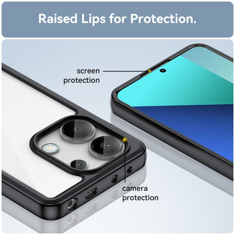 For Xiaomi Redmi Note 13 4G Global Colorful Series Acrylic Hybrid TPU Phone Case(Black) - Note 13 Cases by PMC TechLife | Online Shopping South Africa | PMC TechLife | Buy Now Pay Later Mobicred