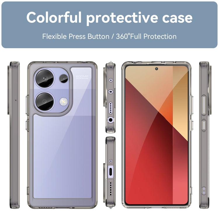 For Redmi Note 13 Pro 4G Global Colorful Series Acrylic Hybrid TPU Phone Case(Transparent Grey) - Note 13 Pro Cases by PMC TechLife | Online Shopping South Africa | PMC TechLife | Buy Now Pay Later Mobicred