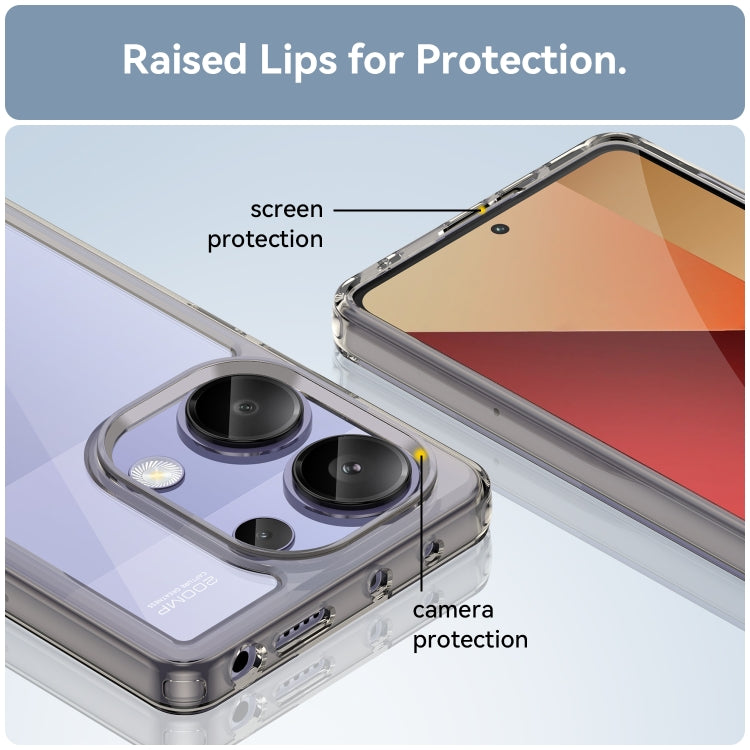 For Redmi Note 13 Pro 4G Global Colorful Series Acrylic Hybrid TPU Phone Case(Transparent Grey) - Note 13 Pro Cases by PMC TechLife | Online Shopping South Africa | PMC TechLife | Buy Now Pay Later Mobicred