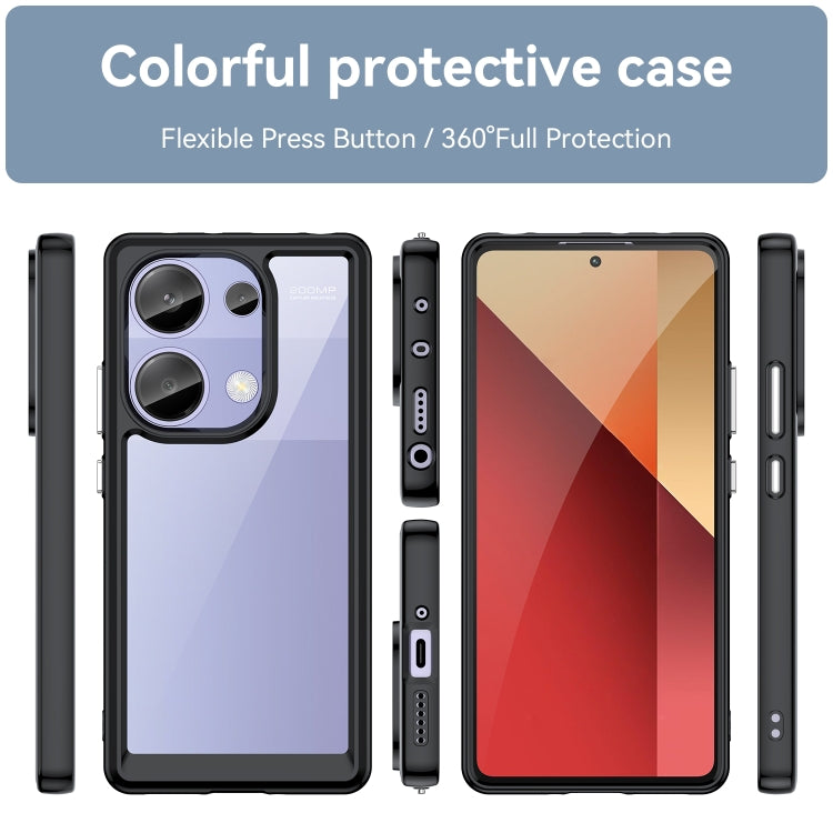 For Redmi Note 13 Pro 4G Global Colorful Series Acrylic Hybrid TPU Phone Case(Black) - Note 13 Pro Cases by PMC TechLife | Online Shopping South Africa | PMC TechLife | Buy Now Pay Later Mobicred