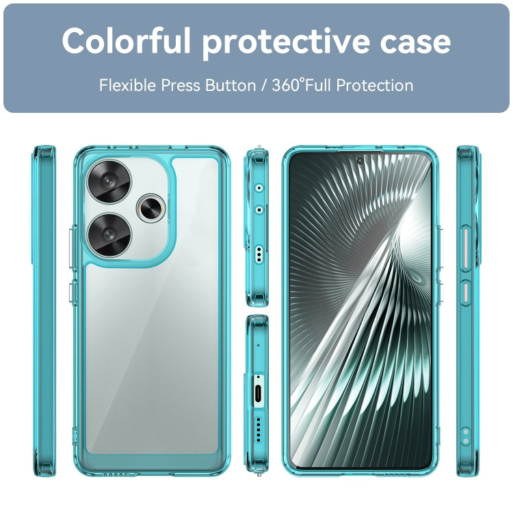 For Xiaomi Redmi Turbo 3 Colorful Series Acrylic Hybrid TPU Phone Case(Transparent Blue) - Xiaomi Cases by PMC TechLife | Online Shopping South Africa | PMC TechLife | Buy Now Pay Later Mobicred
