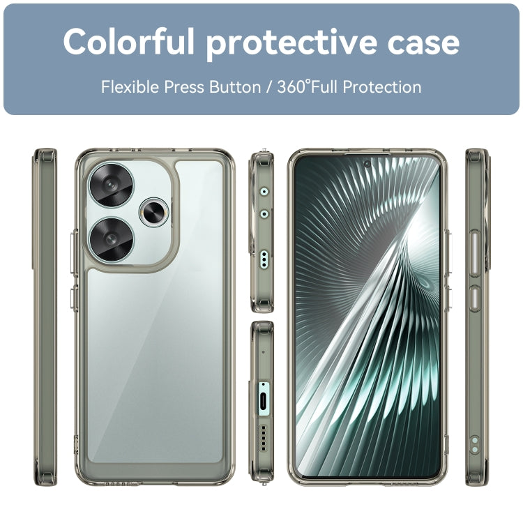 For Xiaomi Redmi Turbo 3 Colorful Series Acrylic Hybrid TPU Phone Case(Transparent Grey) - Xiaomi Cases by PMC TechLife | Online Shopping South Africa | PMC TechLife | Buy Now Pay Later Mobicred