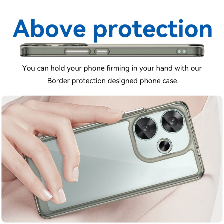 For Xiaomi Redmi Turbo 3 Colorful Series Acrylic Hybrid TPU Phone Case(Transparent Grey) - Xiaomi Cases by PMC TechLife | Online Shopping South Africa | PMC TechLife | Buy Now Pay Later Mobicred