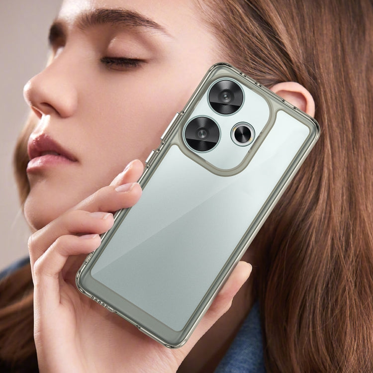 For Xiaomi Redmi Turbo 3 Colorful Series Acrylic Hybrid TPU Phone Case(Transparent Grey) - Xiaomi Cases by PMC TechLife | Online Shopping South Africa | PMC TechLife | Buy Now Pay Later Mobicred