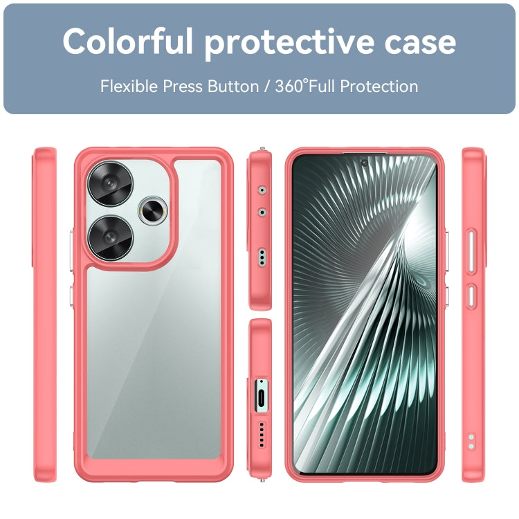 For Xiaomi Redmi Turbo 3 Colorful Series Acrylic Hybrid TPU Phone Case(Red) - Xiaomi Cases by PMC TechLife | Online Shopping South Africa | PMC TechLife | Buy Now Pay Later Mobicred