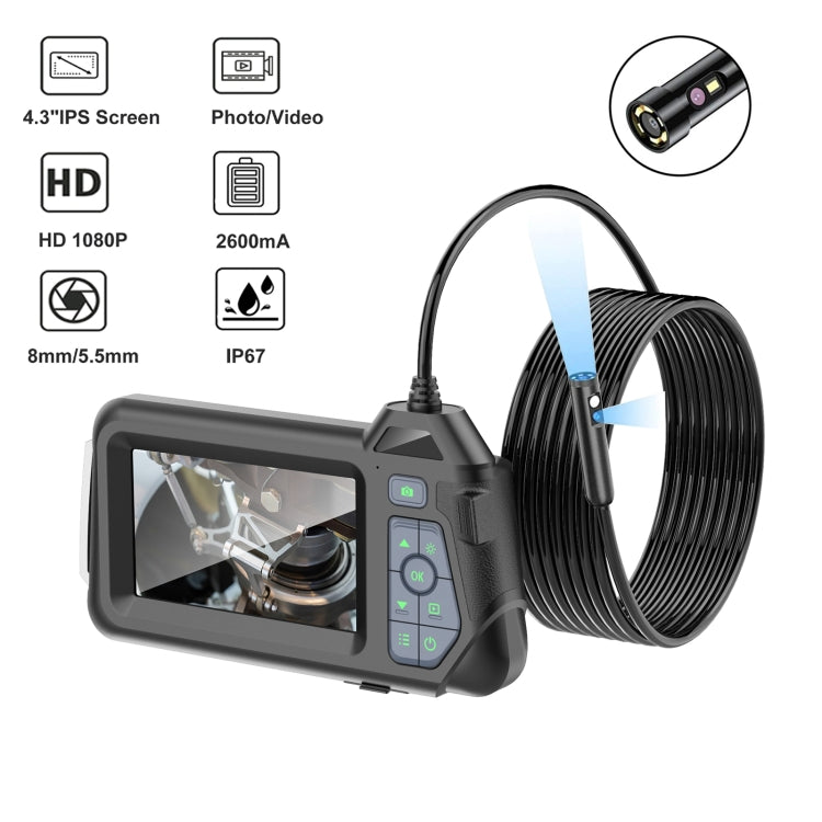 M60 4.3 inch Dual Camera with Screen Endoscope, Length:2m(5mm) -  by PMC TechLife | Online Shopping South Africa | PMC TechLife | Buy Now Pay Later Mobicred