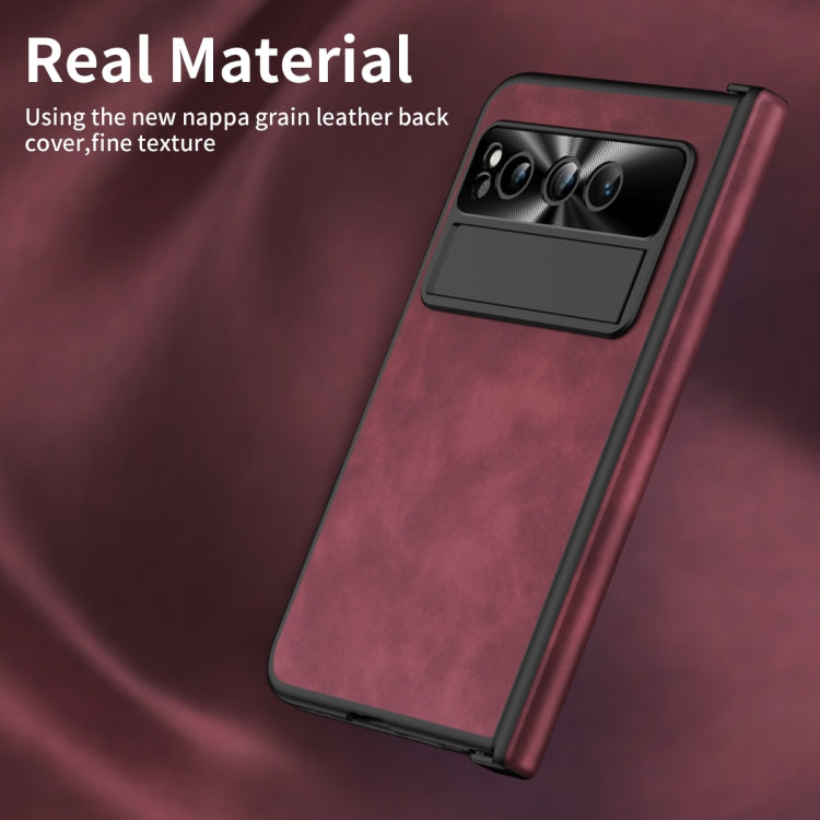 For Google Pixel Fold Napa Texture All-inclusive Phone Case(Red) - Google Cases by PMC TechLife | Online Shopping South Africa | PMC TechLife | Buy Now Pay Later Mobicred