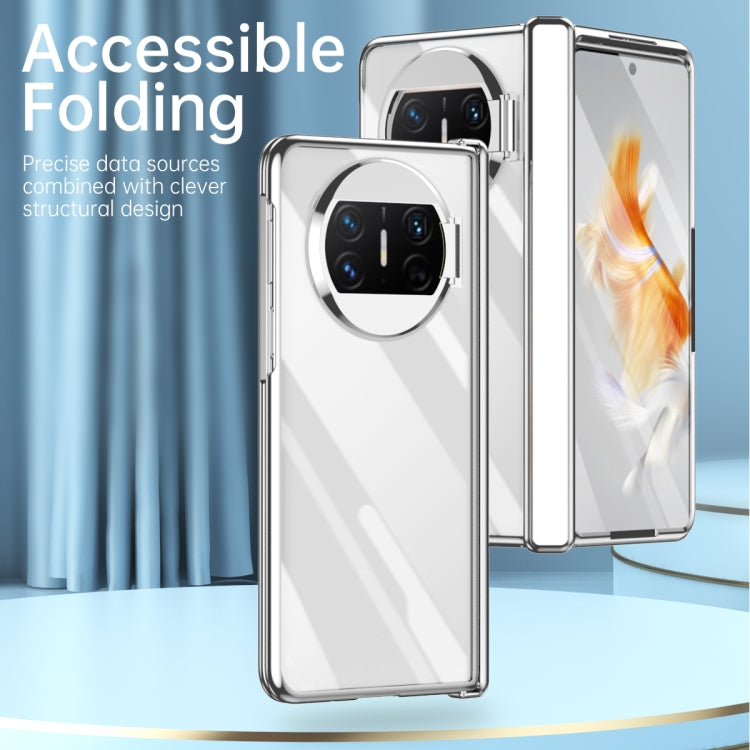 For Huawei Mate X3 Electroplating PC Folding Phone Case with Hinge(Transparent) - Huawei Cases by PMC TechLife | Online Shopping South Africa | PMC TechLife | Buy Now Pay Later Mobicred