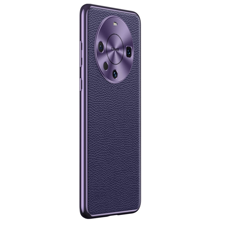 For Huawei Mate 60 Litchi Texture Genuine Leather Phone Case(Purple) - free shipping - PMC TechLife - Order now!