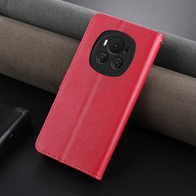 For Honor Magic6 AZNS Sheepskin Texture Flip Leather Phone Case(Red) - Honor Cases by AZNS | Online Shopping South Africa | PMC Jewellery | Buy Now Pay Later Mobicred