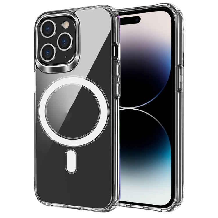 For iPhone 15 Pro MagSafe Magnetic Four Corner Airbags Phone Case(Transparent) - iPhone 15 Pro Cases by PMC TechLife | Online Shopping South Africa | PMC TechLife