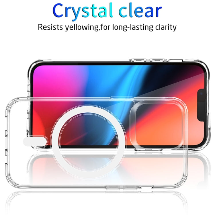For iPhone 15 Pro MagSafe Magnetic Four Corner Airbags Phone Case(Transparent) - iPhone 15 Pro Cases by PMC TechLife | Online Shopping South Africa | PMC TechLife