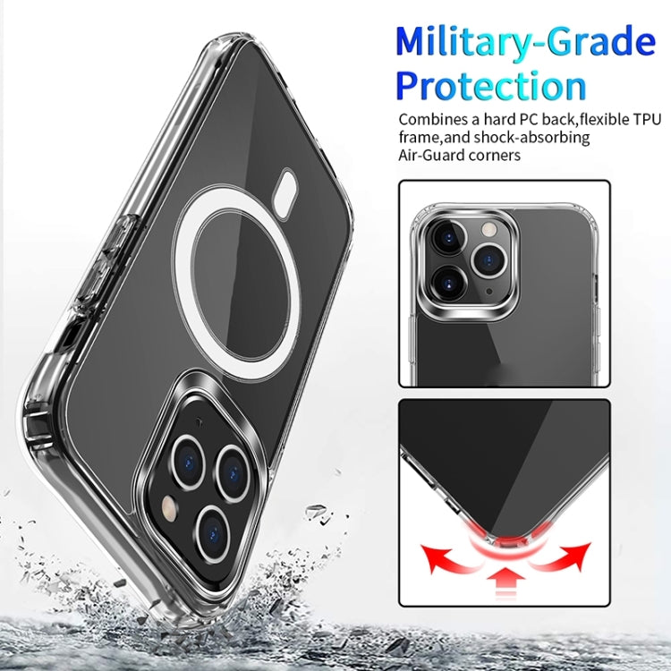For iPhone 15 Pro MagSafe Magnetic Four Corner Airbags Phone Case(Transparent) - iPhone 15 Pro Cases by PMC TechLife | Online Shopping South Africa | PMC TechLife