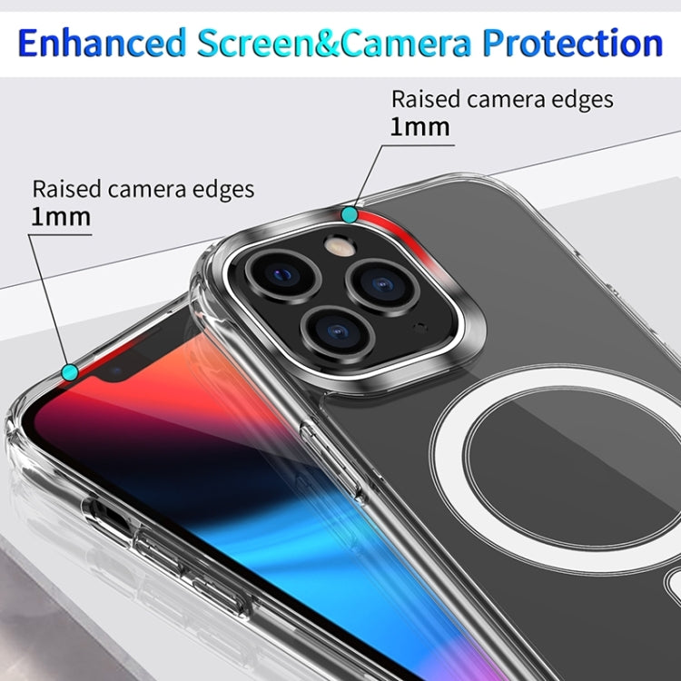 For iPhone 15 Pro MagSafe Magnetic Four Corner Airbags Phone Case(Transparent) - iPhone 15 Pro Cases by PMC TechLife | Online Shopping South Africa | PMC TechLife
