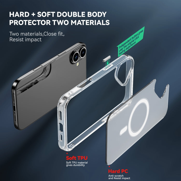 For iPhone 16 Plus MagSafe Clear Acrylic PC +TPU Phone Case(Transparent) - iPhone 16 Plus Cases by PMC TechLife | Online Shopping South Africa | PMC TechLife | Buy Now Pay Later Mobicred