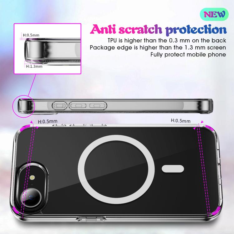 For iPhone 16e MagSafe Clear Acrylic PC +TPU Phone Case(Transparent) - iPhone 16e Cases by PMC TechLife | Online Shopping South Africa | PMC TechLife | Buy Now Pay Later Mobicred