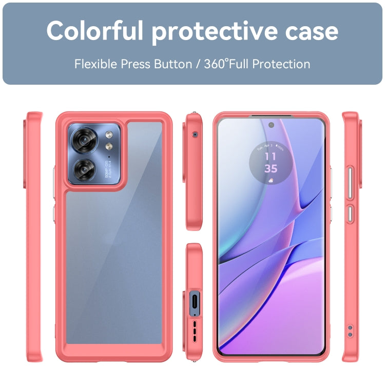 For Motorola Edge 40 Colorful Series Acrylic Hybrid TPU Phone Case(Red) - Motorola Cases by PMC TechLife | Online Shopping South Africa | PMC TechLife | Buy Now Pay Later Mobicred