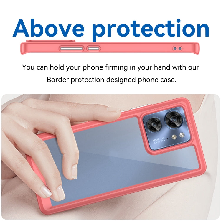 For Motorola Edge 40 Colorful Series Acrylic Hybrid TPU Phone Case(Red) - Motorola Cases by PMC TechLife | Online Shopping South Africa | PMC TechLife | Buy Now Pay Later Mobicred