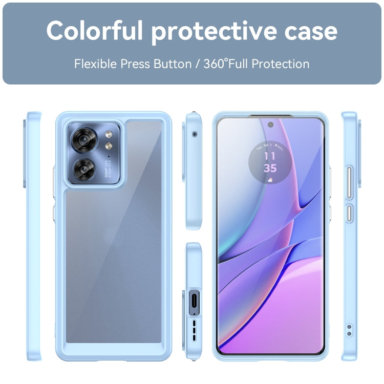 For Motorola Edge 40 Colorful Series Acrylic Hybrid TPU Phone Case(Blue) - Motorola Cases by PMC TechLife | Online Shopping South Africa | PMC TechLife | Buy Now Pay Later Mobicred
