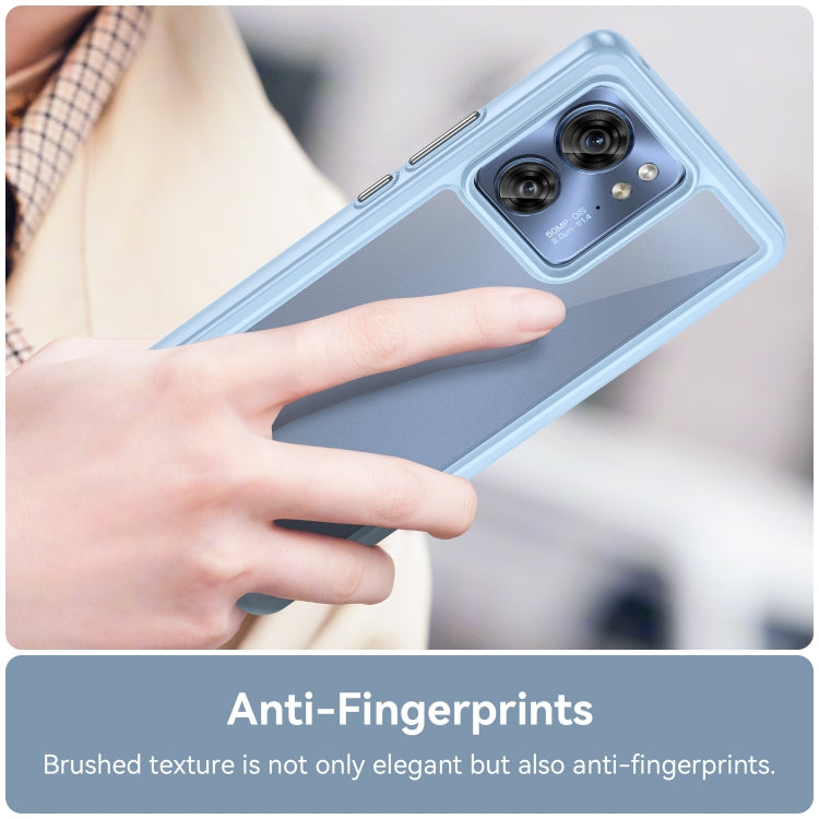 For Motorola Edge 40 Colorful Series Acrylic Hybrid TPU Phone Case(Blue) - Motorola Cases by PMC TechLife | Online Shopping South Africa | PMC TechLife | Buy Now Pay Later Mobicred