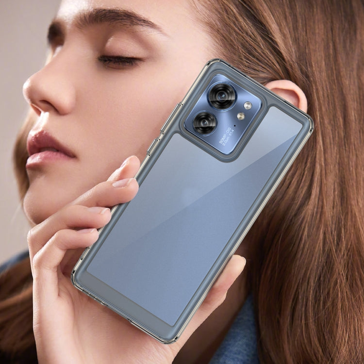 For Motorola Edge 40 Colorful Series Acrylic Hybrid TPU Phone Case(Transparent Grey) - Motorola Cases by PMC TechLife | Online Shopping South Africa | PMC TechLife | Buy Now Pay Later Mobicred